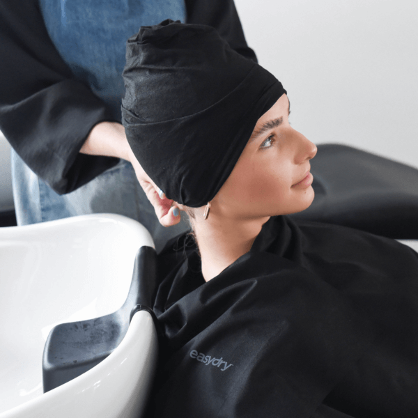 Easydry Medium Towel Black Disposable Hair Turban (2)