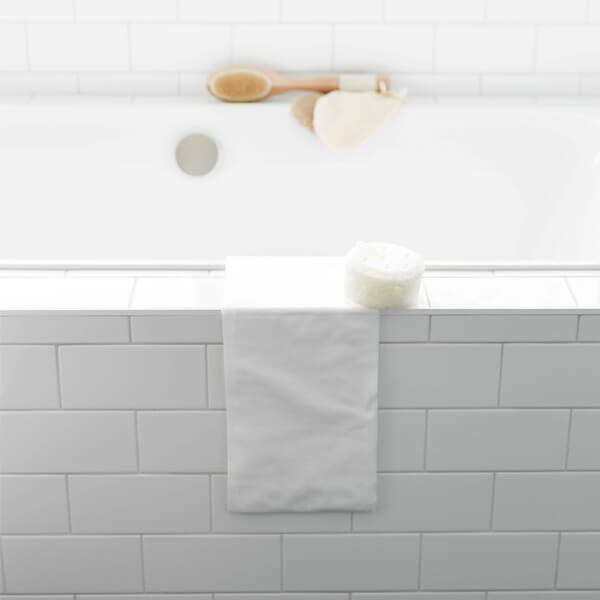 Easydry white large towel or bath towel or shower towel or large towel. it is are shown here in a spa or bathroom.
