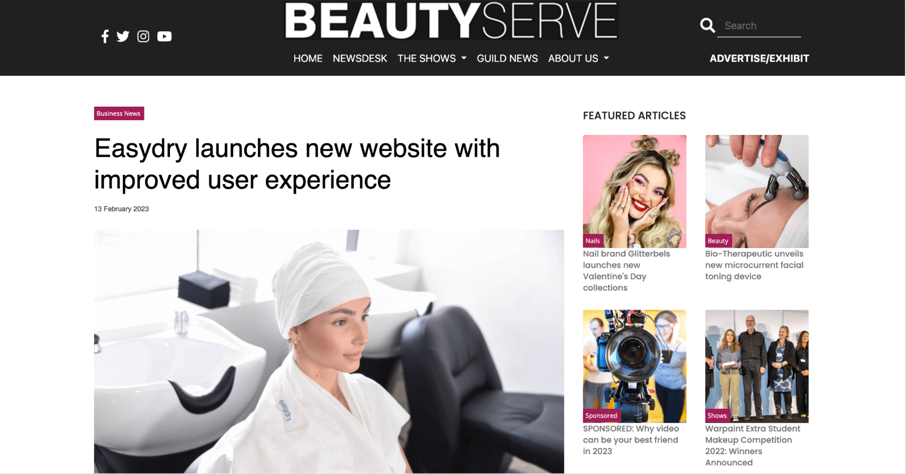 Guild News! They recently covered the launch of the new Easydry website with improved user experience. Read the coverage here.
