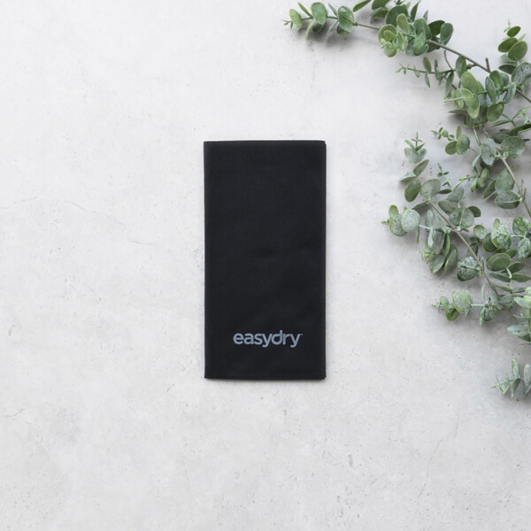 The Easydry Medium towel is also know as the barber towel, male grooming towel or medium towel. It can be use in salons, spas, gyms, swimming pools, hospitality and more.