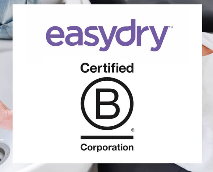 Easydry towels are 100% compostable, absorbent, soft and kind to skin and hair. We are B Corp or B Corporation certified.