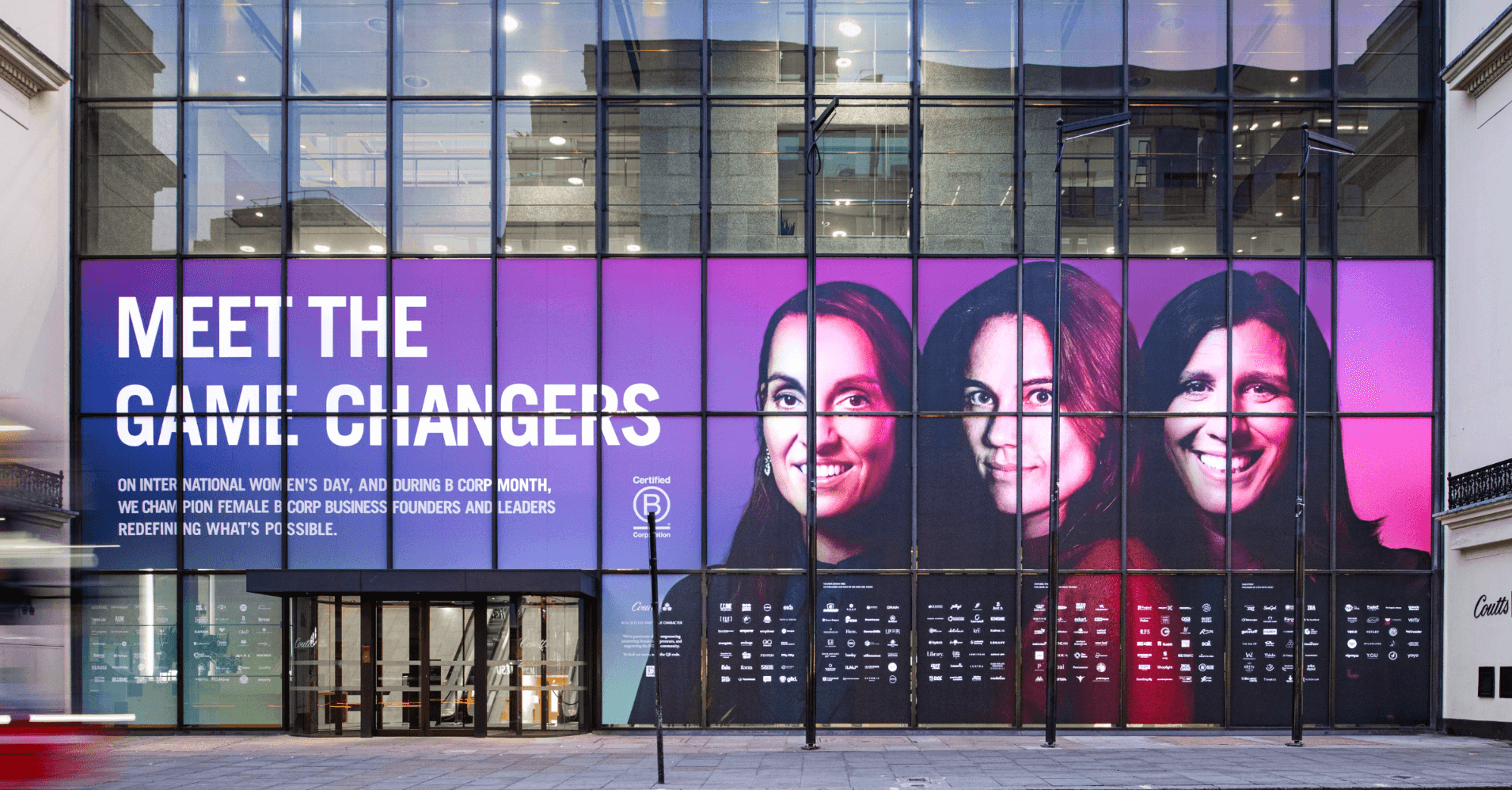 Easydry CEO Anne Butterly has her photo included with other B Corp female founders by Coutts & Co for International Women's Day.