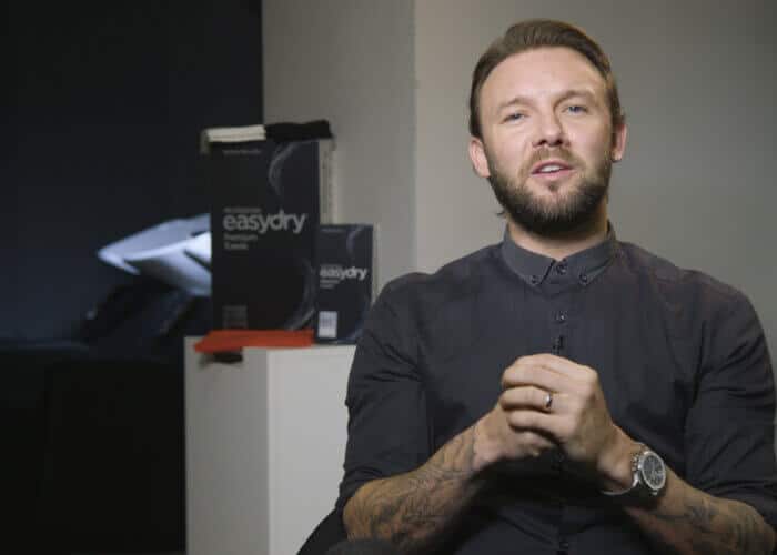 Jamie Stevens video testimonial for Easydry